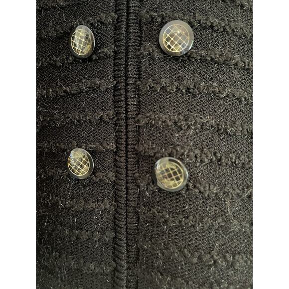 Vintage J.S.S Woman Knit Jacket Sm Black Wool Blend USA Zip Long Sleeve Classic - Picture 3 of 11